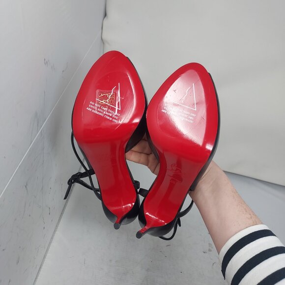 Christian Louboutin Black Jenlove Alta Peep Toe Sandal Heel Shoe - Picture 2 of 12